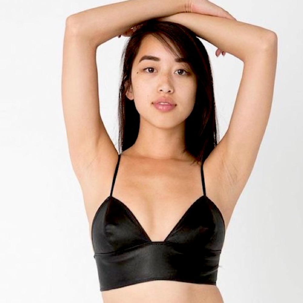 American apparel real leather bralette